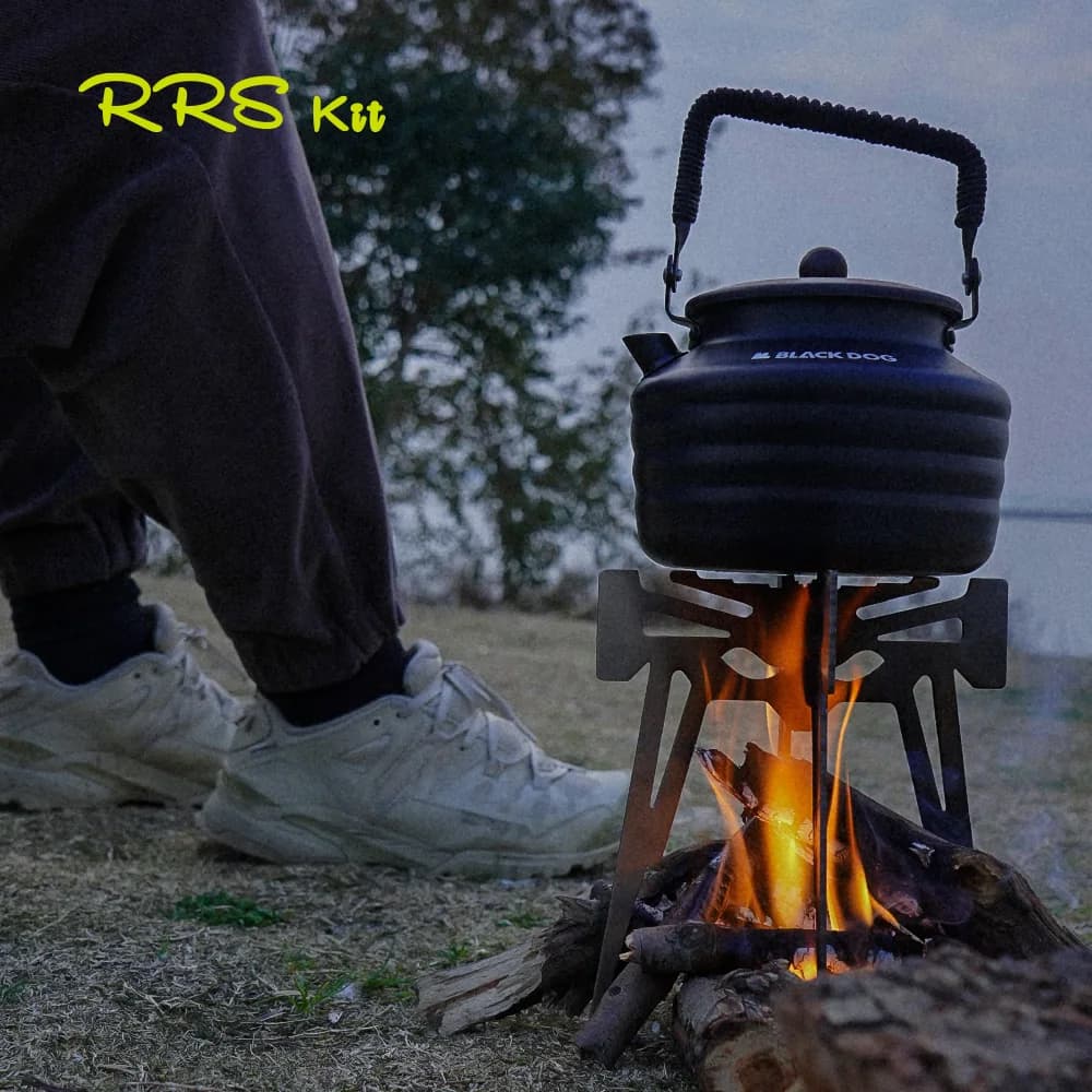 Base per inceneritore da campeggio all'aperto Supporto per bollitore portatile Supporto pieghevole multifunzionale Griglia per stufa a carbone in acciaio inossidabile