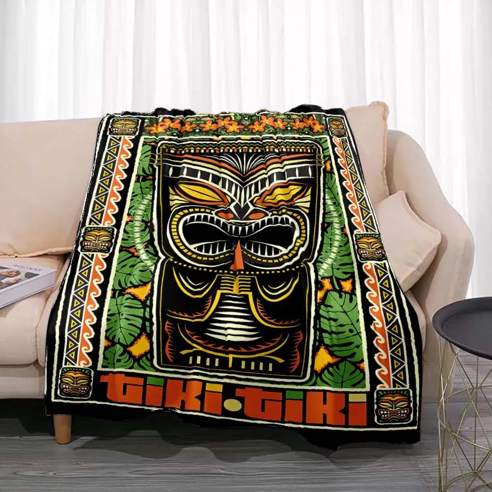 Tiki Bar Fashion flanella coperta da tiro Summer Beach Aloha Hawaii accessori divertenti per Bar Pub Club Man Cave Party Home Decor