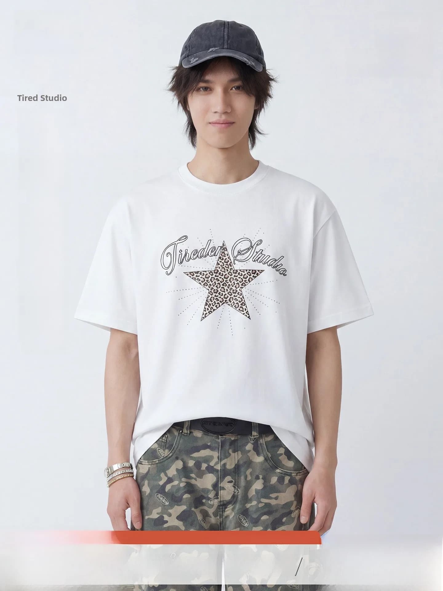 Casual Short Sleeve T-Shirt Diamond Craft Couple Style Summer Street Versatile Cotton Breathable round Neck Men's Women's Tee