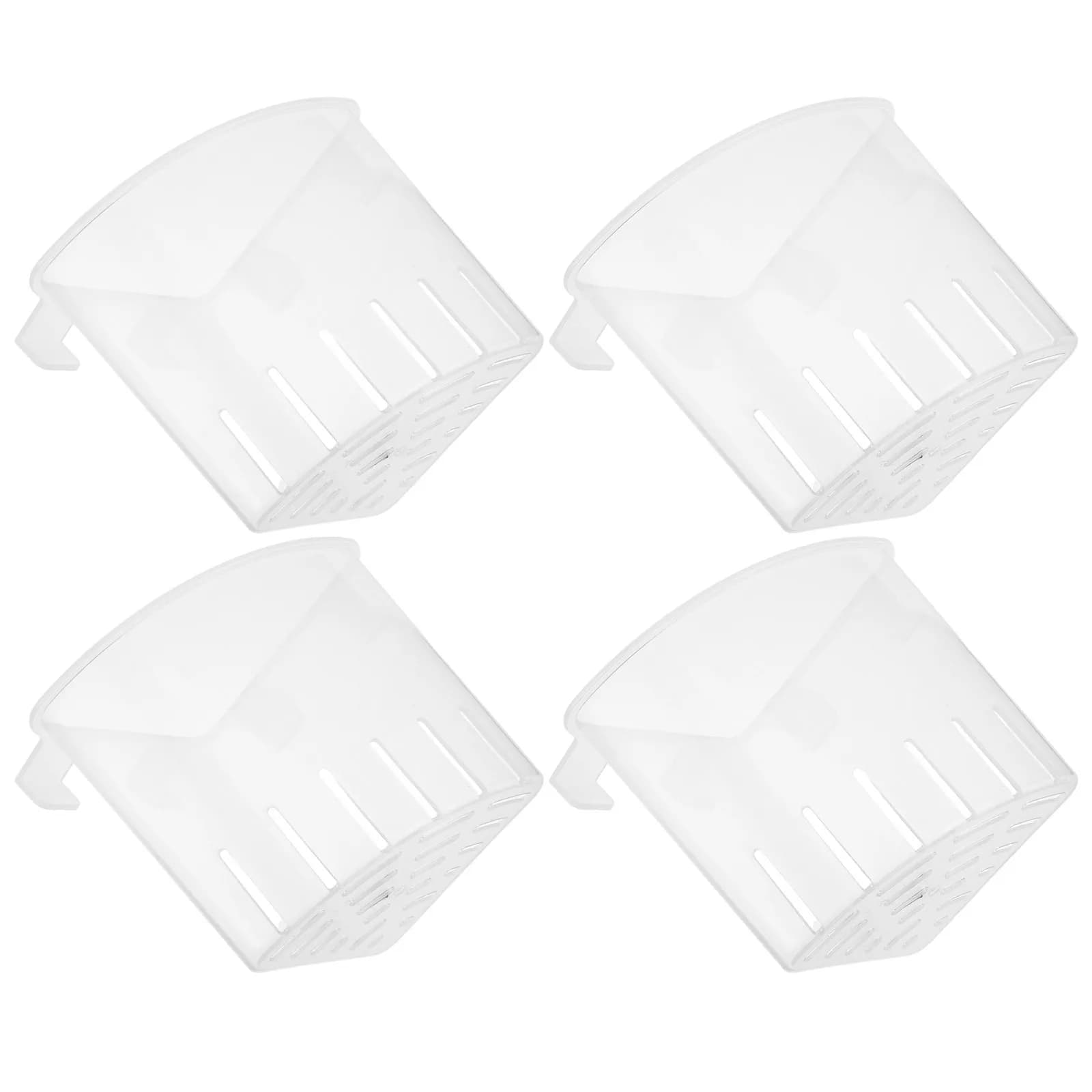 4Pcs Aquarium Hanging Corner Plant Holder Plastic Pots Fits Pothos Lucky Bamboo Fish Tank Aquascaping Decoration