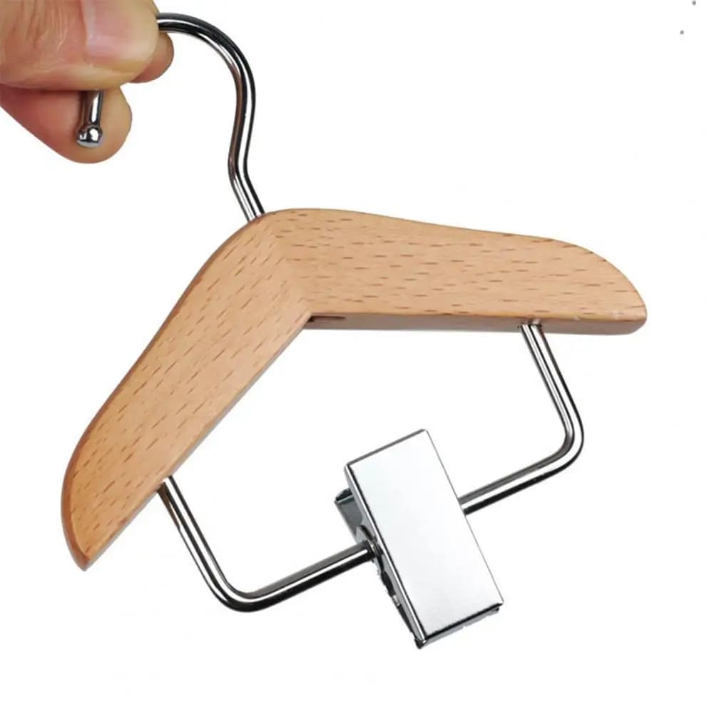 Mini Dresses in Premium Wood with Anti-slip Clips, Practical Hook for Children and Pets