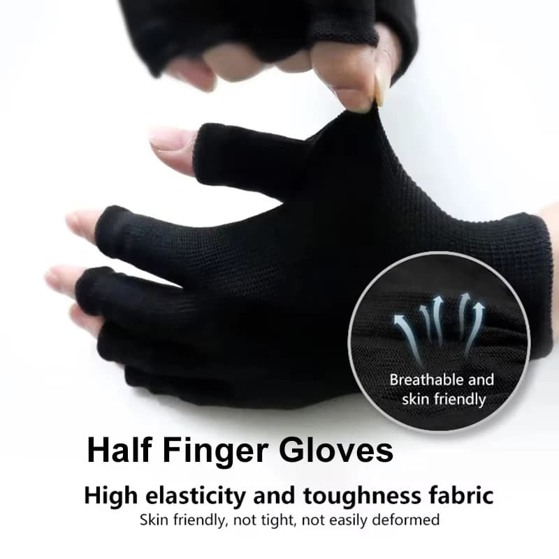 Multifunctional Half Finger Gloves For Men Women, 1 Pair Wear-resistant Knitted Wrist Protection Gloves For Sports Gym