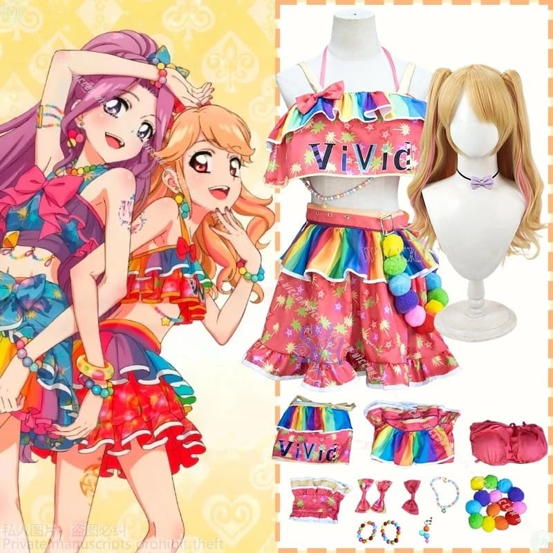 Aikatsu Natsuki Mikuru Anime Costume Cosplay Kawaii Idol Uniforme di Scena Sexy Nuoto Bikini Jirai Kei Ragazze Festa di Halloween