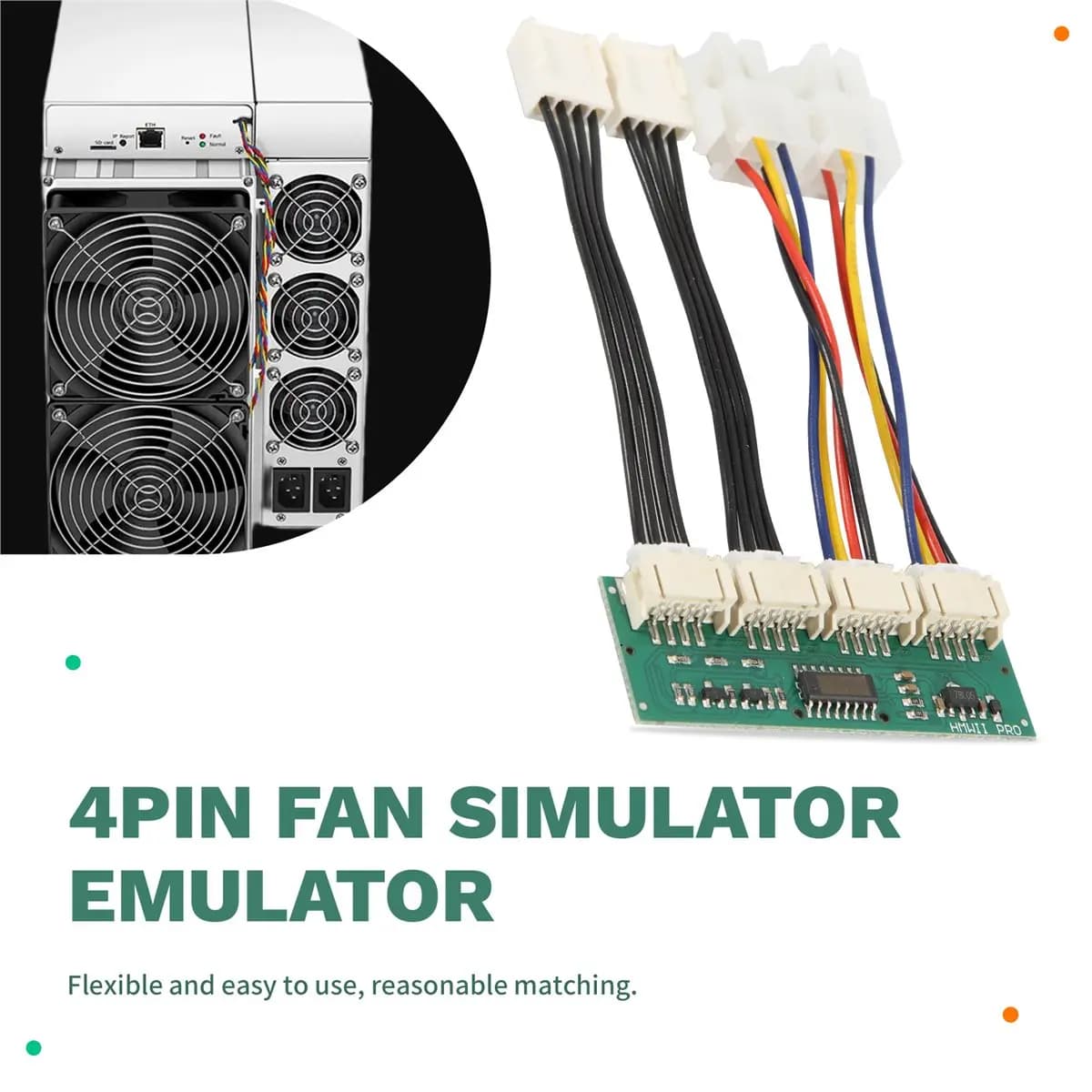 【Nuovo Utente】Emulatore di Ventola Quadrata 4-in-1 da 12V con 4 Pin, Speciale per S19k Pro Fan Spoofer Dummer