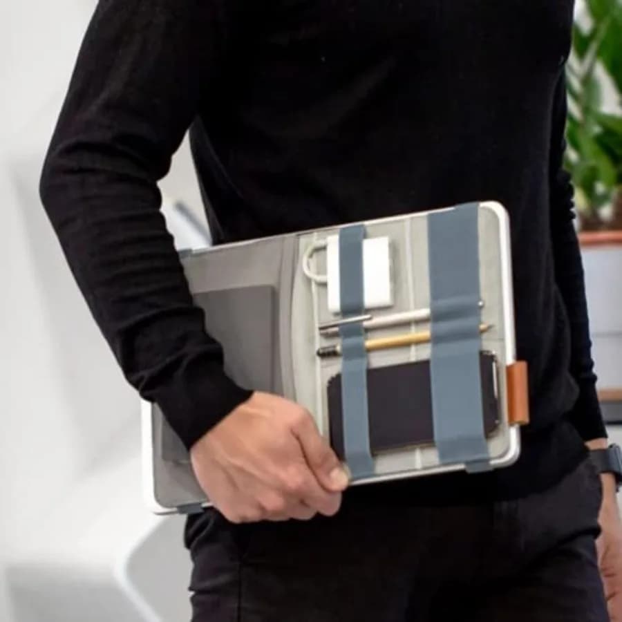 Organizer portatile FOLD TECH collegabile ai tuoi dispositivi, custodia da scrivania per gadget, accessori essenziali per lavorare da casa, accessori per laptop