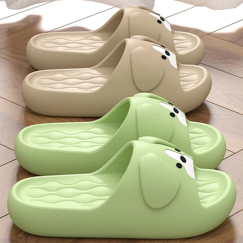 Kawaii Dog Pattern Cloud Slippers Women Indoor Slip On Soft Sole Shoes Woman Comfortable Non Slip Pillow Shower Shoes Female