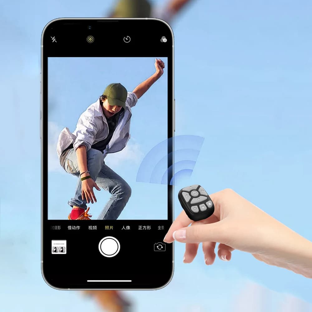Mini Telecomando Bluetooth per Smartphone, Controller per Selfie e Video Compatibile con iPhone e iPad