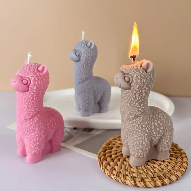 Nuovi Modelli 2026: Stampo in Silicone a Forma di Alpaca Cartone Animato Fai-da-te, per Candele 3D, Sapone, Resina, Gesso - Regalo Festivo