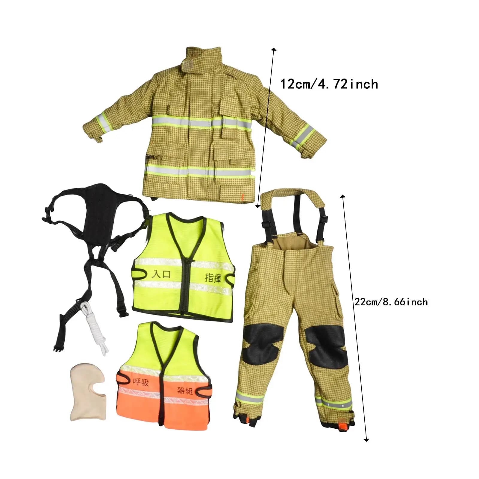 1/6 Scale Firefighter Suit Set for 12'' inch Male Action Figure Accessories