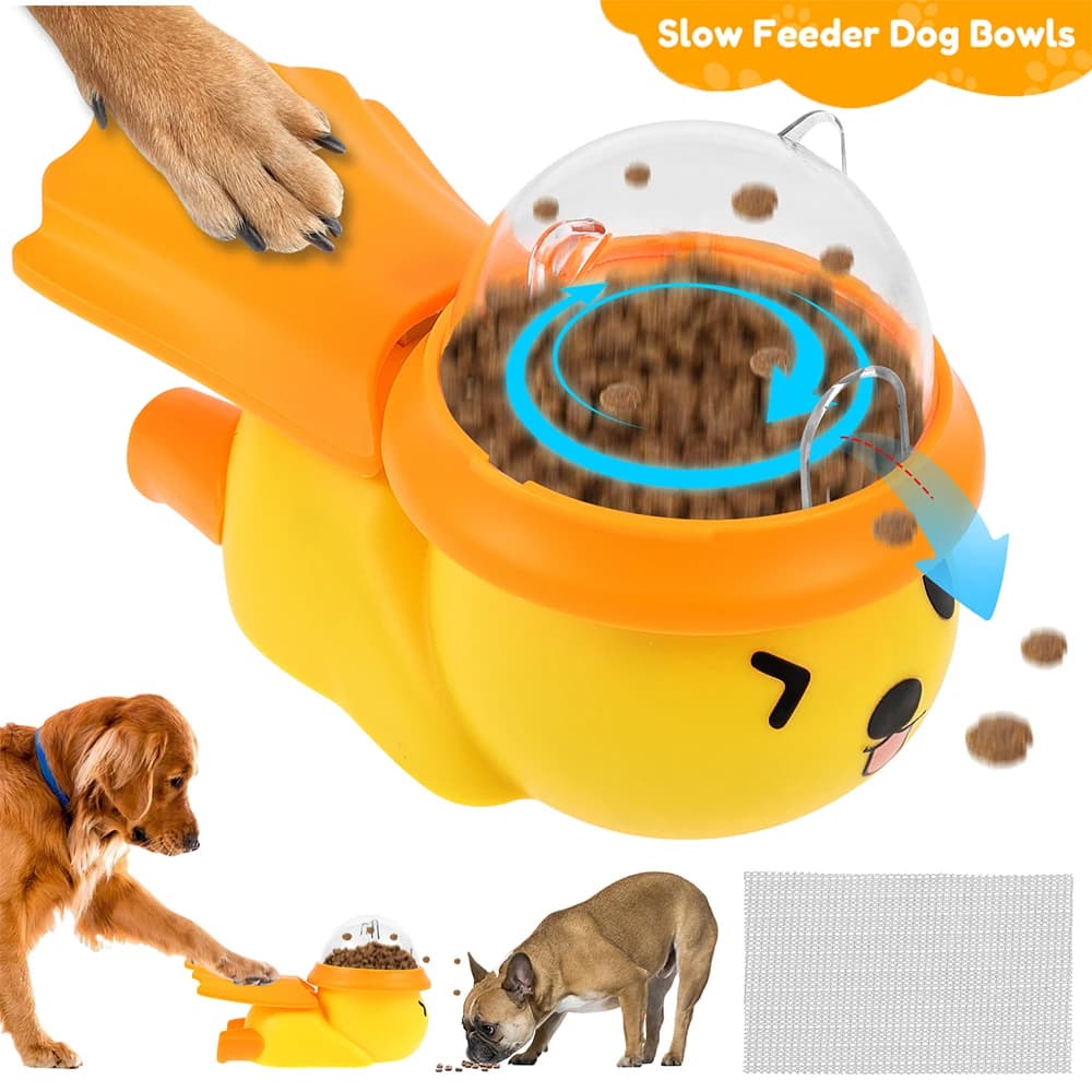 Giocattolo Interattivo Dispenser di Crocchette per Cani e Gatti con Pedale e Uscita Cibo Regolabile - Gioco Stimolante per Cani