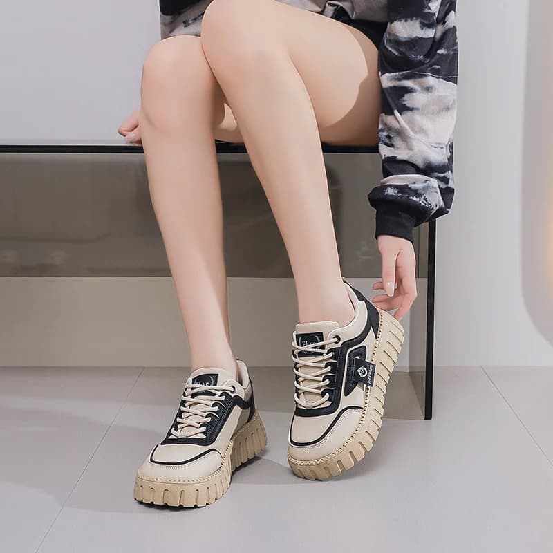 Women's Yellow Gymnastics Shoes Large Size Leather legitimate Shoes All Black Running Sports Basket Sunny Shors
