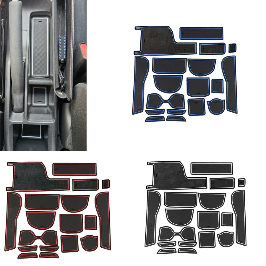 For Honda Jazz Fit 2014-2019 2016 2017 2018 rubber non-slip mat door groove cup Pad gate Slot Coaster interior car accessories