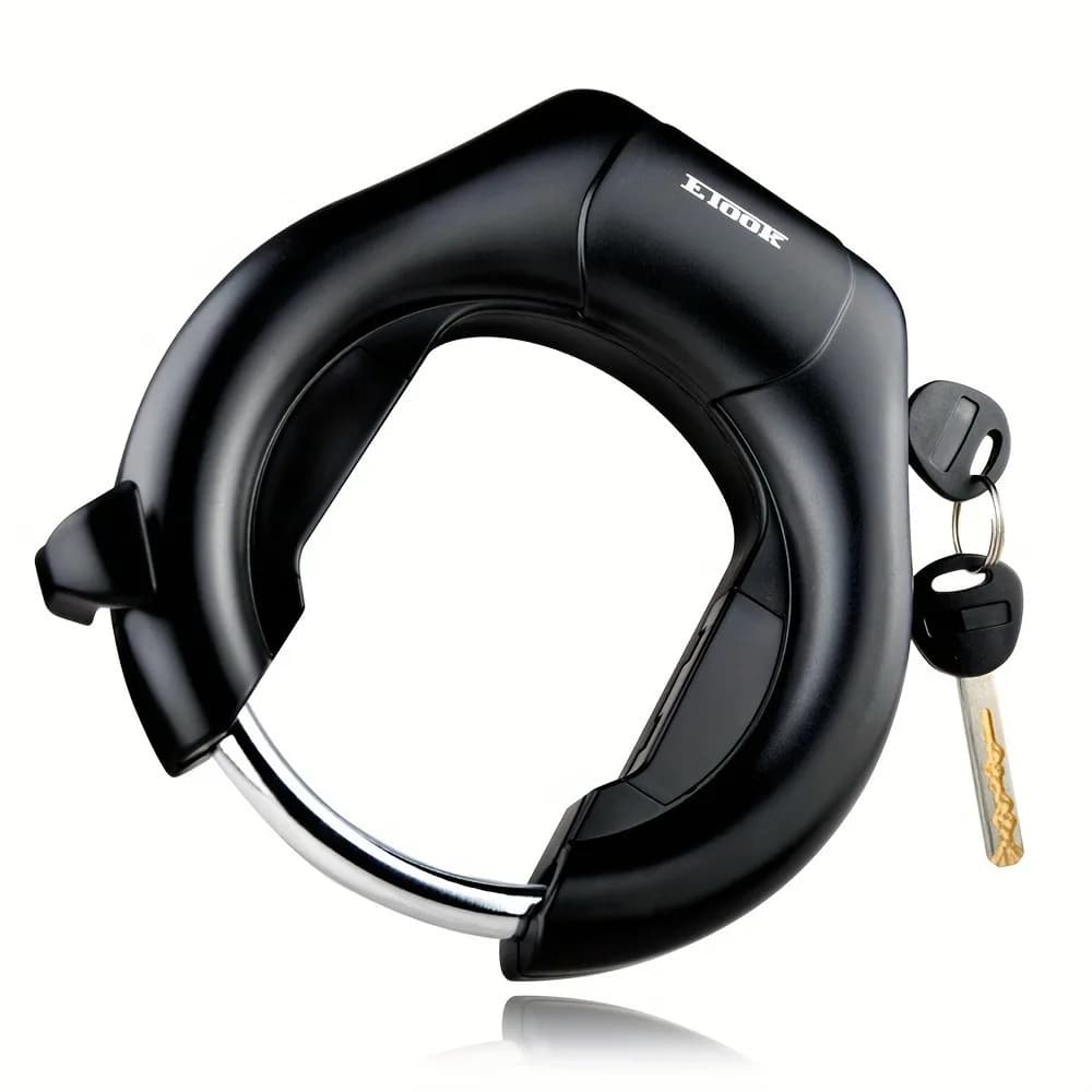 Lucchetto ad anello per bici, resistente, retrattile, per telaio e ruota posteriore, con ampia apertura, antifurto per biciclette, city bike, bici da pendolare, e-bike