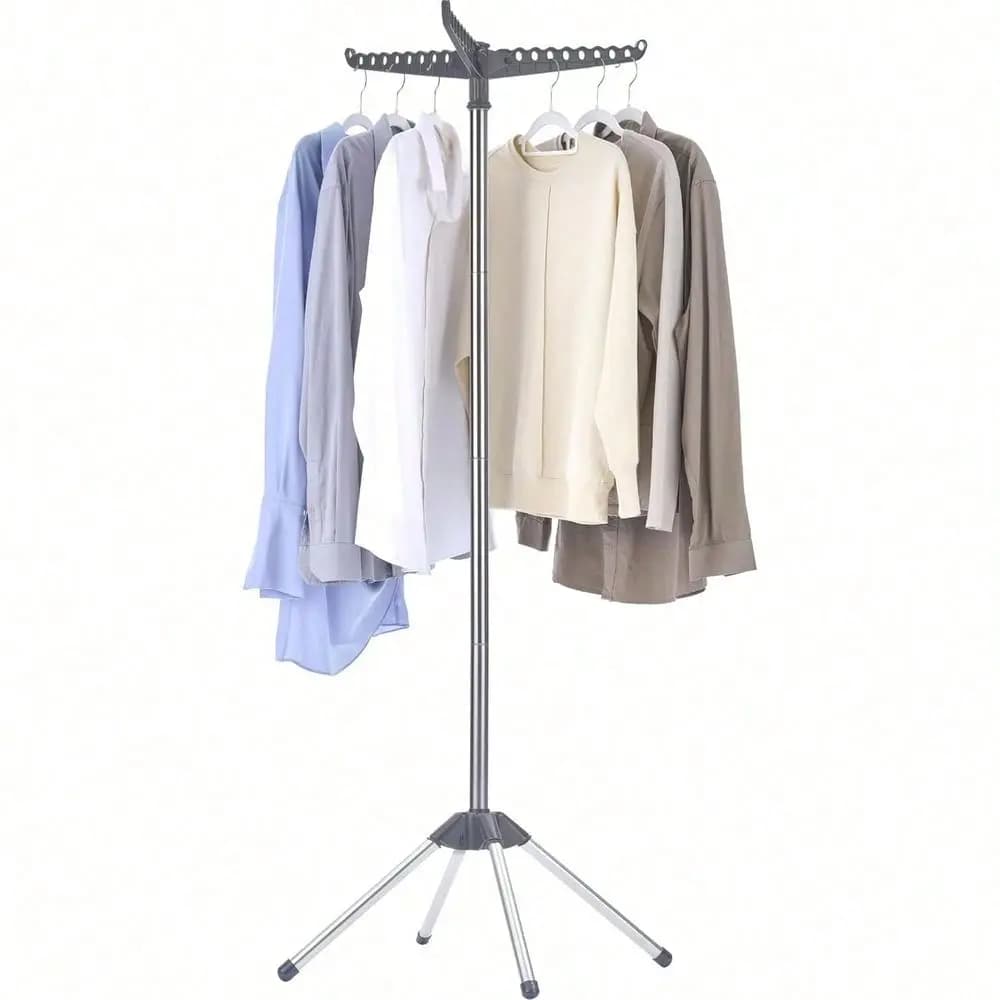 Clothes Drying Rack Foldable, 59 Inch Tripod Laundry Drying Rack Indoor With Rotating Clothes Rail For 27 Pieces Of Clothes, Sp