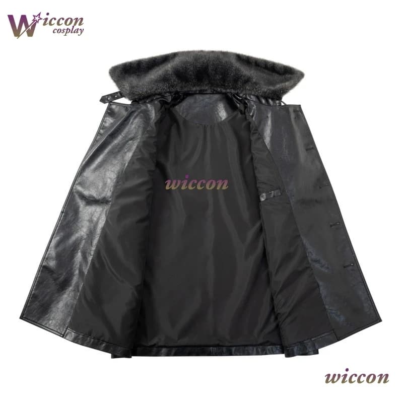 Cosplay Yesok Costume of the Game Biohazard Resident 9 Requiem Leon Scott Kennedy, Black Eco-leather Jacket with Synthetic Men's Hair Collection