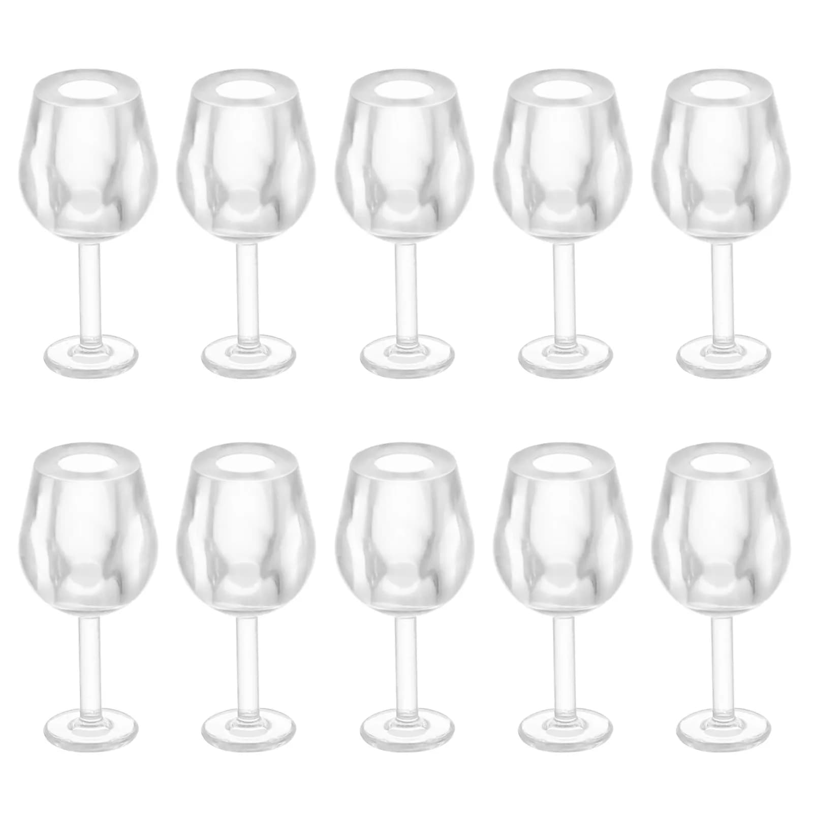 Set di 10 Bicchieri da Vino in Miniatura per Casa delle Bambole, Accessori Eleganti e Compatti per Cucina, per Giochi di Ruolo e Esposizione