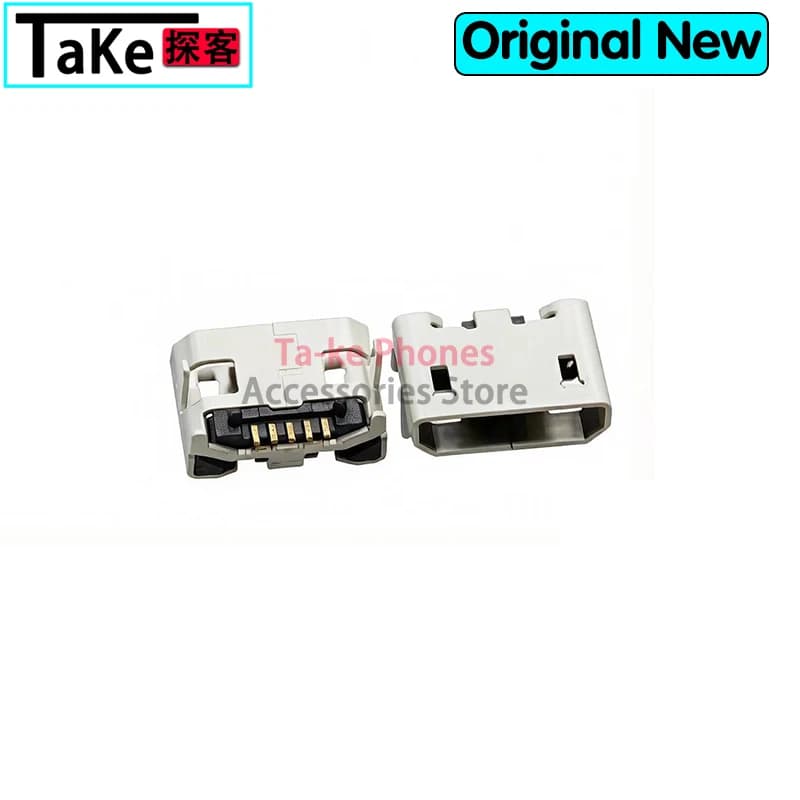 100-500Pcs For Mobile phone charging tail socket Micro USB Connector Ox horn 7.2/6.6mm 5pin DIP4 Mini usb Connector Four legs