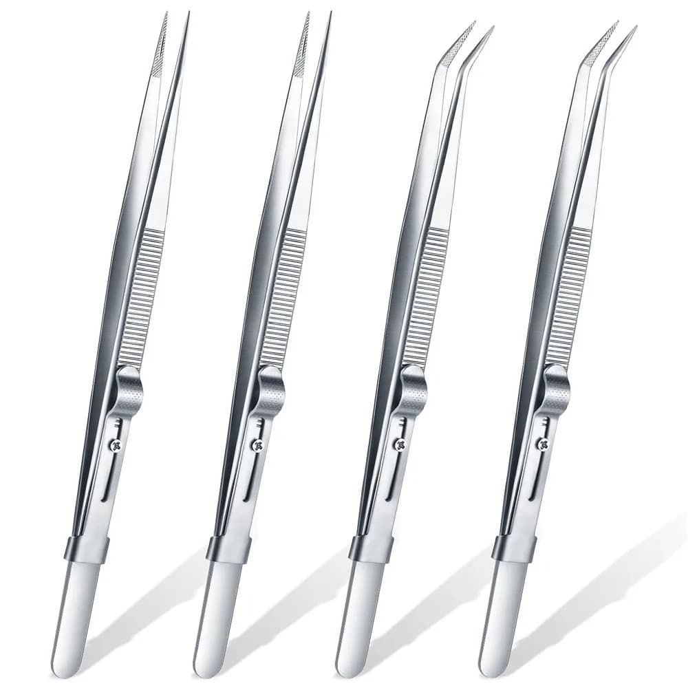 16 cm high precision stainless steel professional jewelry tweezers, sandblasting, jewelry with DIY diamond gems, grooved jewelry buckle