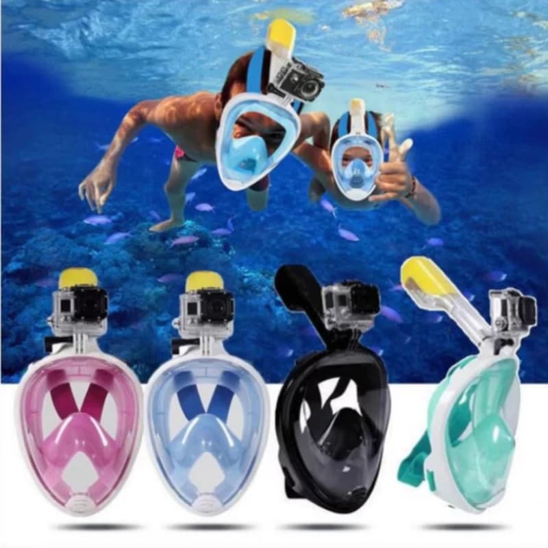 Snorkeling Underwater Snorkeling Full Face Water Snorkeling Swim Sweat Mask Set Air Scuba Diving Masks Safe Breath for Kids Adults