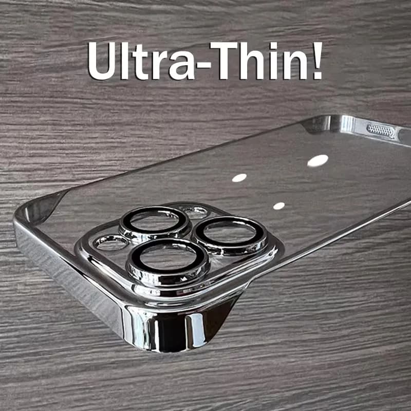 Custodia ultra sottile trasparente senza cornice placcatura di lusso per iPhone 16 15 14 Plus 13 12 11 Pro Max Cover protettiva per lenti rigide trasparenti
