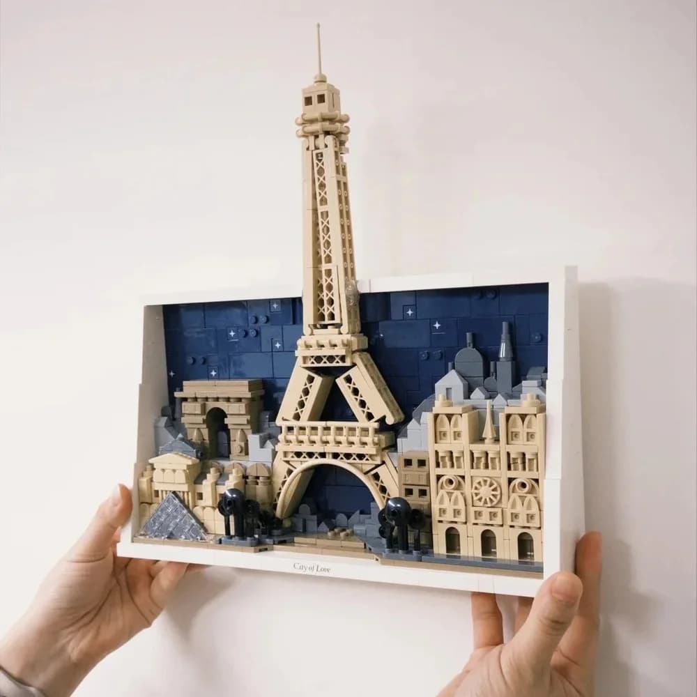Set di decorazioni murali romantiche di Parigi, 958 pezzi, immagine decorativa incorniciata, regalo di San Valentino per coppie, amici, adulti 21064