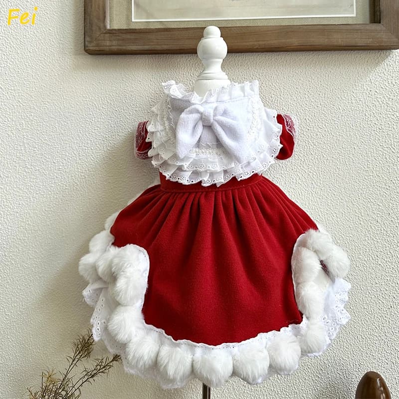 Wedding Lace Dog Skirt Soft Fabric Party Dress for Pomeranian Maltese Poodle Bichon Frise Schnauzer Pet Clothing