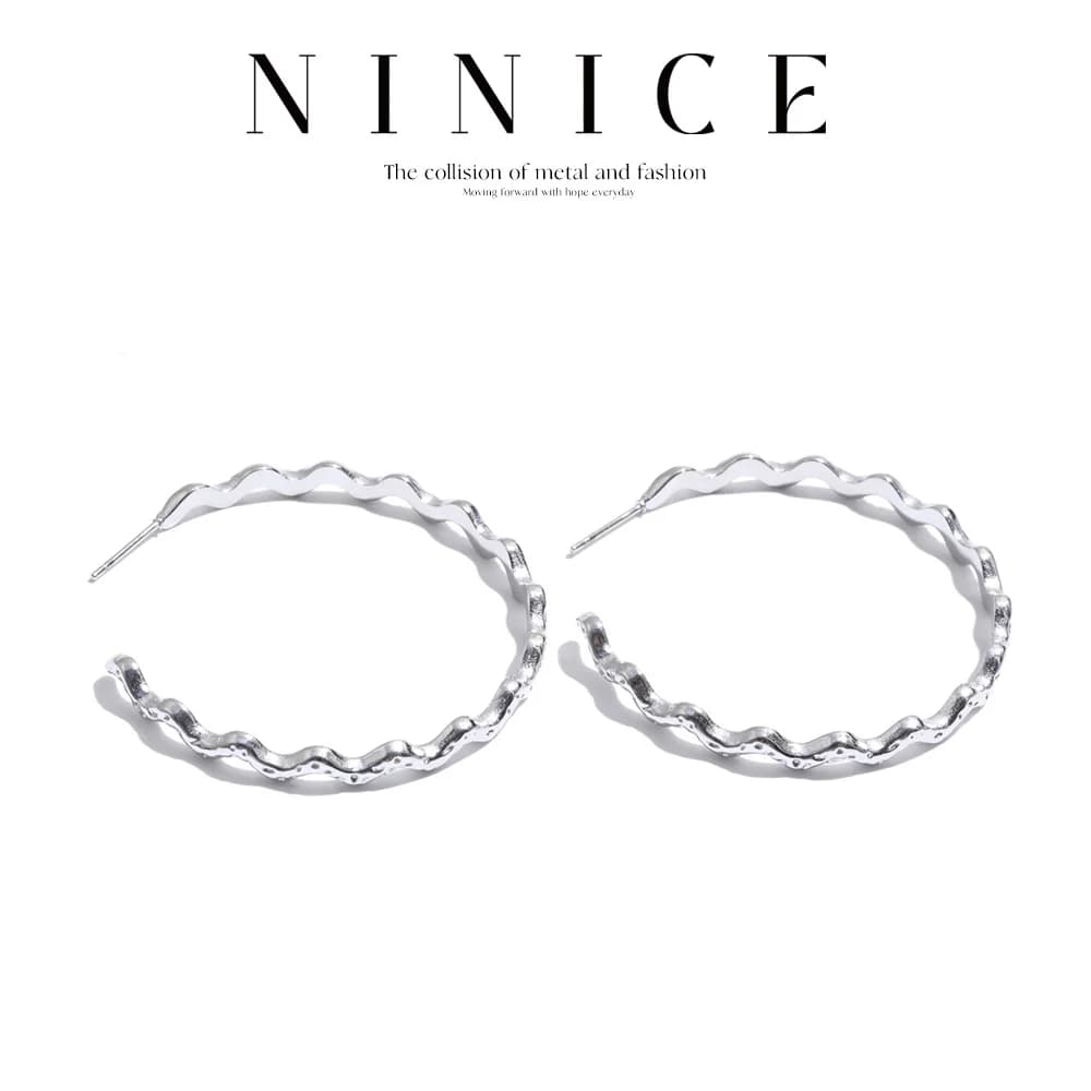 NiNice Stainless Steel Earrings for All Occasions Daily Versatile C Shape Geometric Stylish Jewelry Anti-Allergy