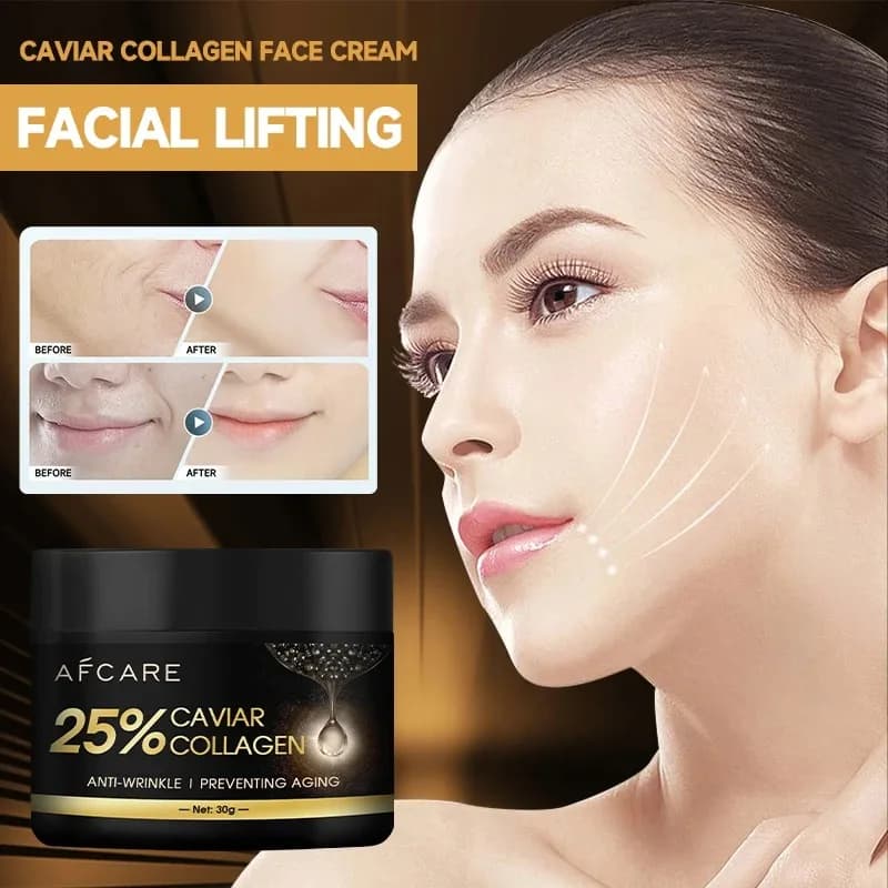 50g Korean Caviar Collagen Cream Moisturizer - Anti Wrinkle Firming Face Cream Skin Care Product for Brightening And Lifting
