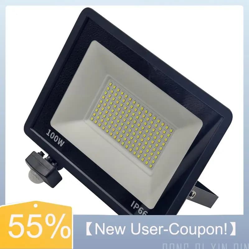 Nuova Lampada da Esterno LED con Sensore di Movimento PIR, Faretto Bianco 100W IP66 Impermeabile per Giardino