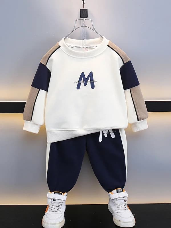 Spring Autumn Children's Casual Sports Wear Set for Boys Lightweight Long Sleeve Cotton Sweatshirt And Long Pants