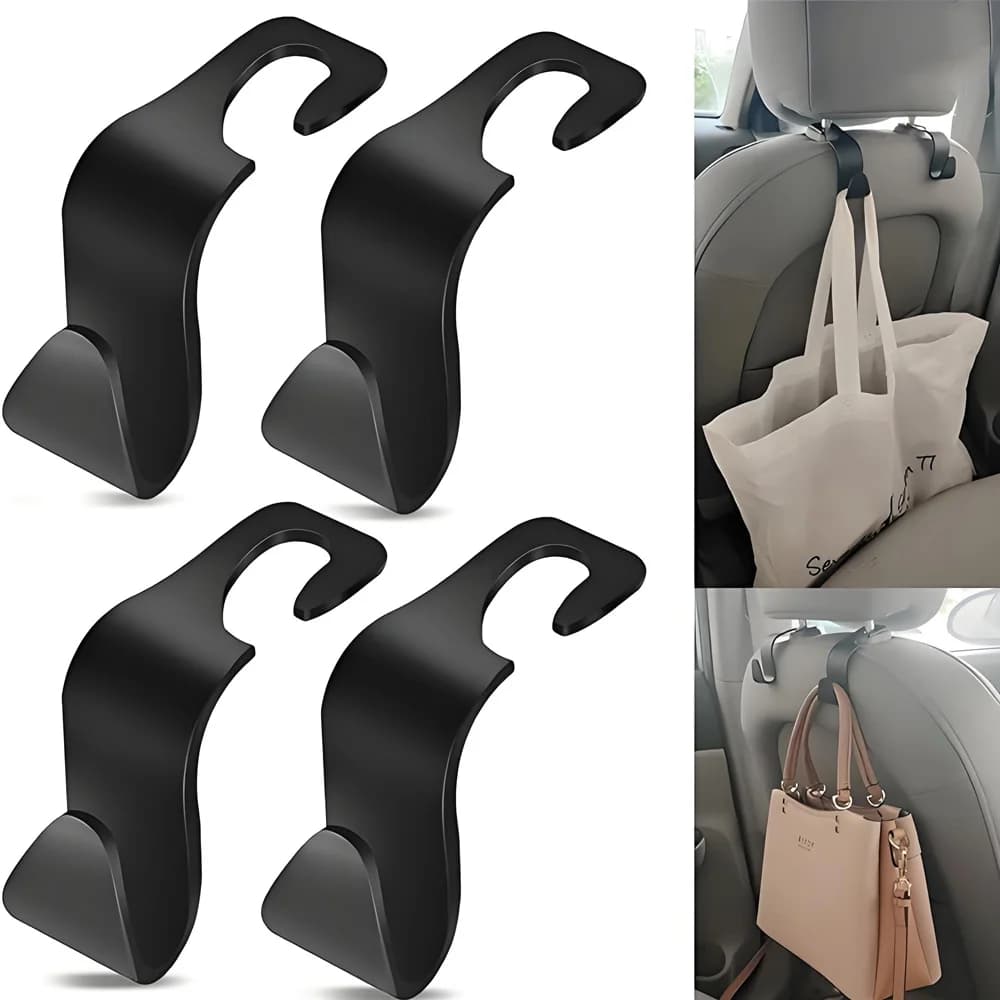 Gancio per Poggiatesta Auto in ABS Resistente, Organizzatore per Sedile Posteriore, Supporto per Borse e Vestiti, Accessorio Universale per Interni Auto