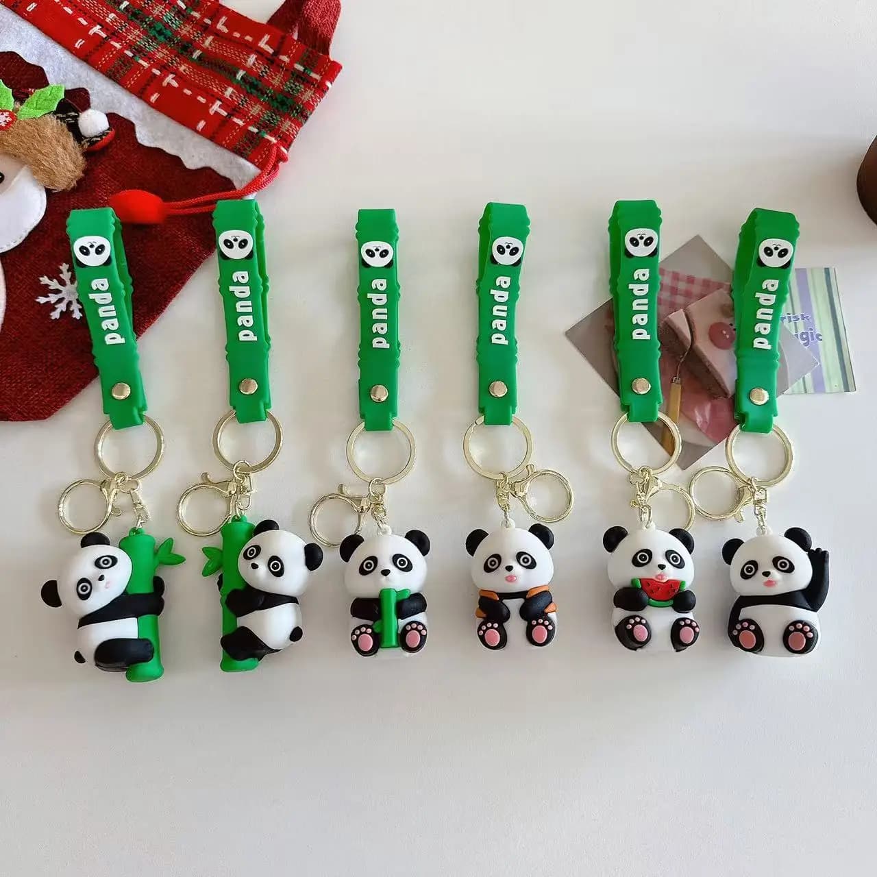 Portachiavi a Forma di Panda in PVC, Accessorio Creativo per Zaino Studentesco, Regalo