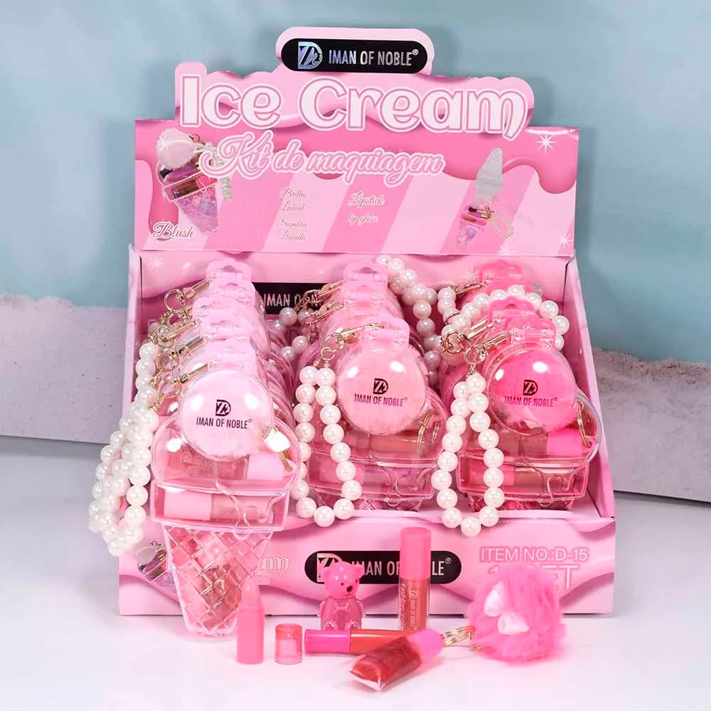 12 pcs cute ice cream bear lip glossy lips colored lips waterproof lip gloss long lasting girls lips makeup wholesale