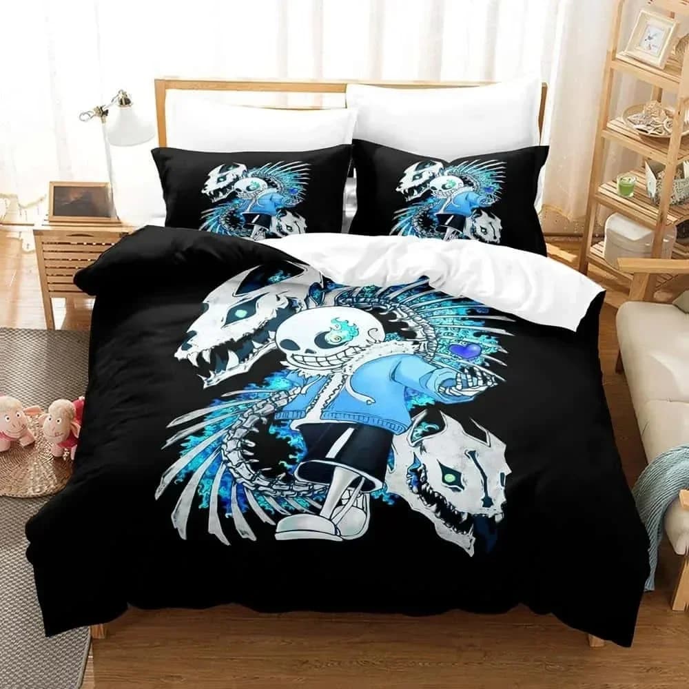 Cartoni animati Undertale Sans Set biancheria da letto Singolo Twin Completo Queen King Size Set copripiumino per camera da letto per bambini per adulti Set di tessuti per la casa