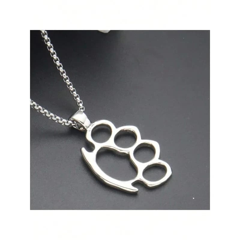 1 collana unisex con ciondolo a forma di zampa in acciaio inossidabile, adatta per la decorazione quotidiana, alla moda ed elegante.