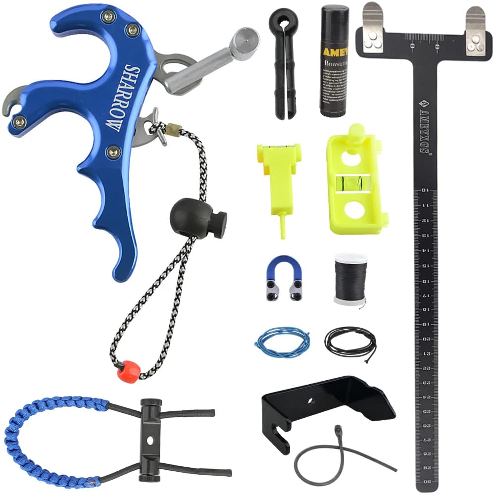 Set di Rilascio per Arco Compound a 4 Dita in Lega di Alluminio per Tiro con l'Arco, Caccia e Pratica all'Aperto