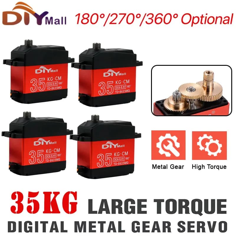 TD8635MG 35KG Servomotore digitale 6-84V Metal Gear 180 270 360 gradi per RC Auto Aereo Robot Crawler Parti di giocattoli