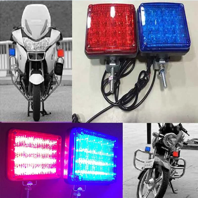 Luce lampeggiante a LED rossa/blu per moto e camion, luce fendinebbia, segnalatore luminoso di emergenza, lampeggiatore stroboscopico, segnalatore luminoso 12V 24V
