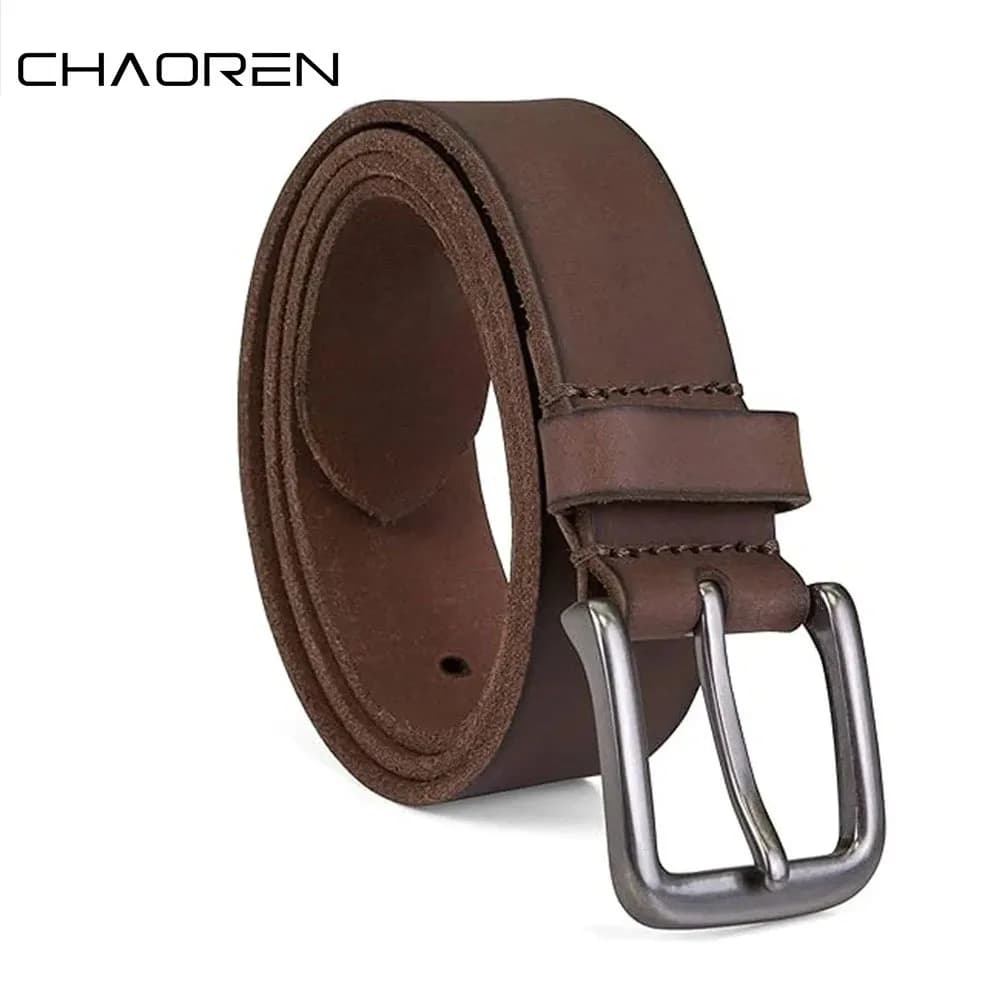 Genuine Leather For Men's High Quality Buckle Jeans Cowskin Casual Belts Business Cowboy Waistband Male Fashion Designer