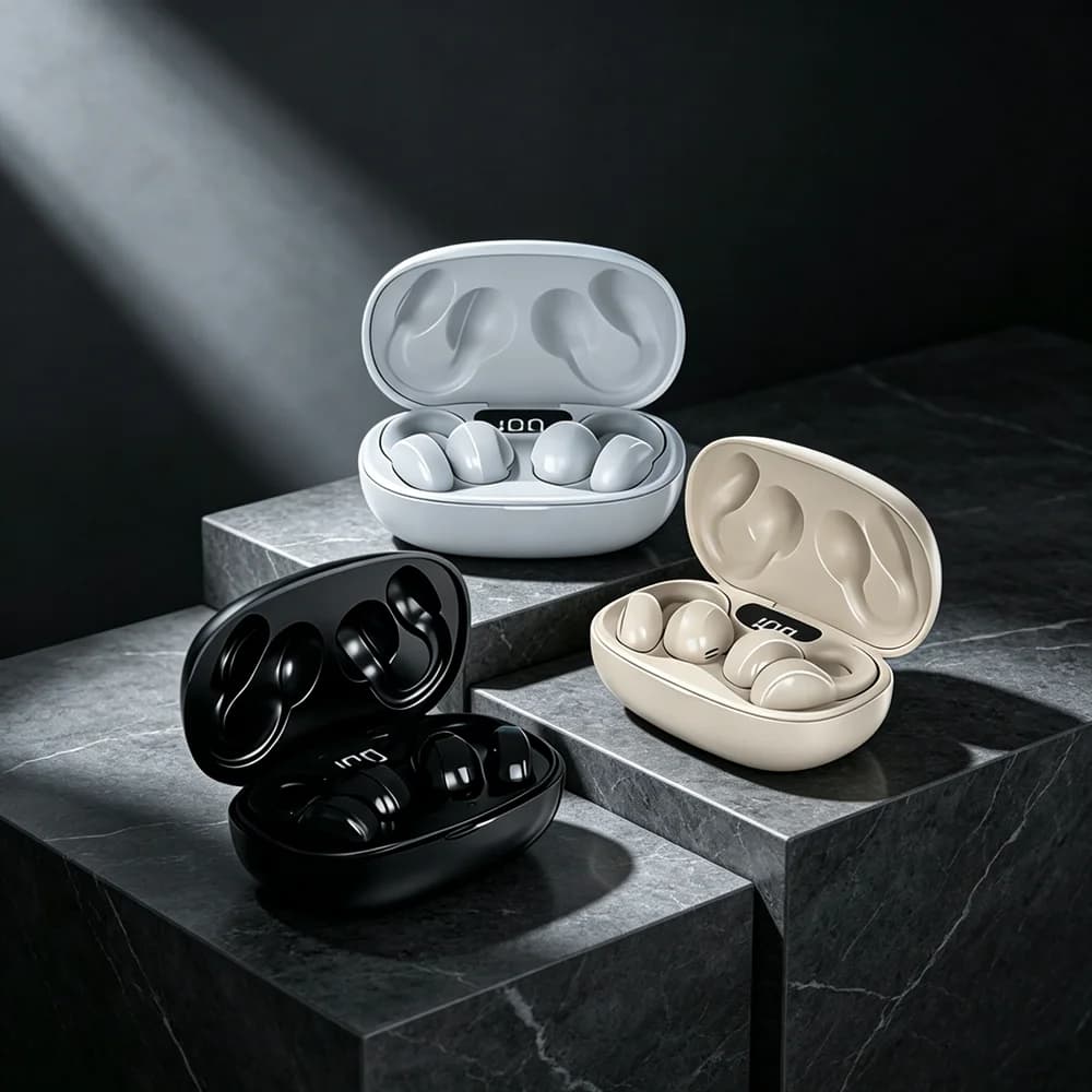 NUOVI auricolari wireless con riduzione del rumore, Bluetooth, display LED, auricolari in-ear con microfono e controllo touch per telefono