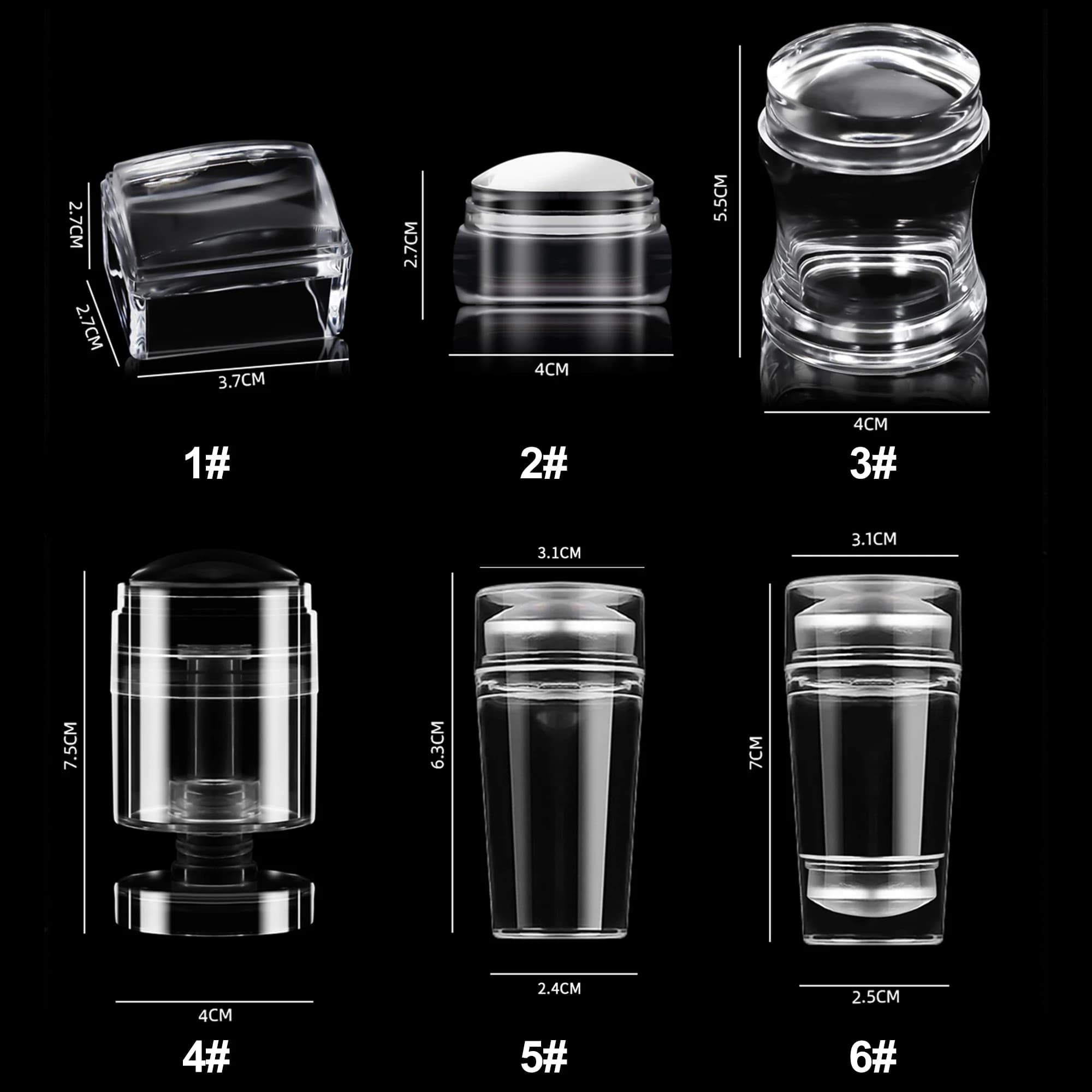 Transparent Nail Art Stamping Kit.French Tip Tool,Nail Art Stamper Kit,Clear Silicone Stamping Jelly with Scraper