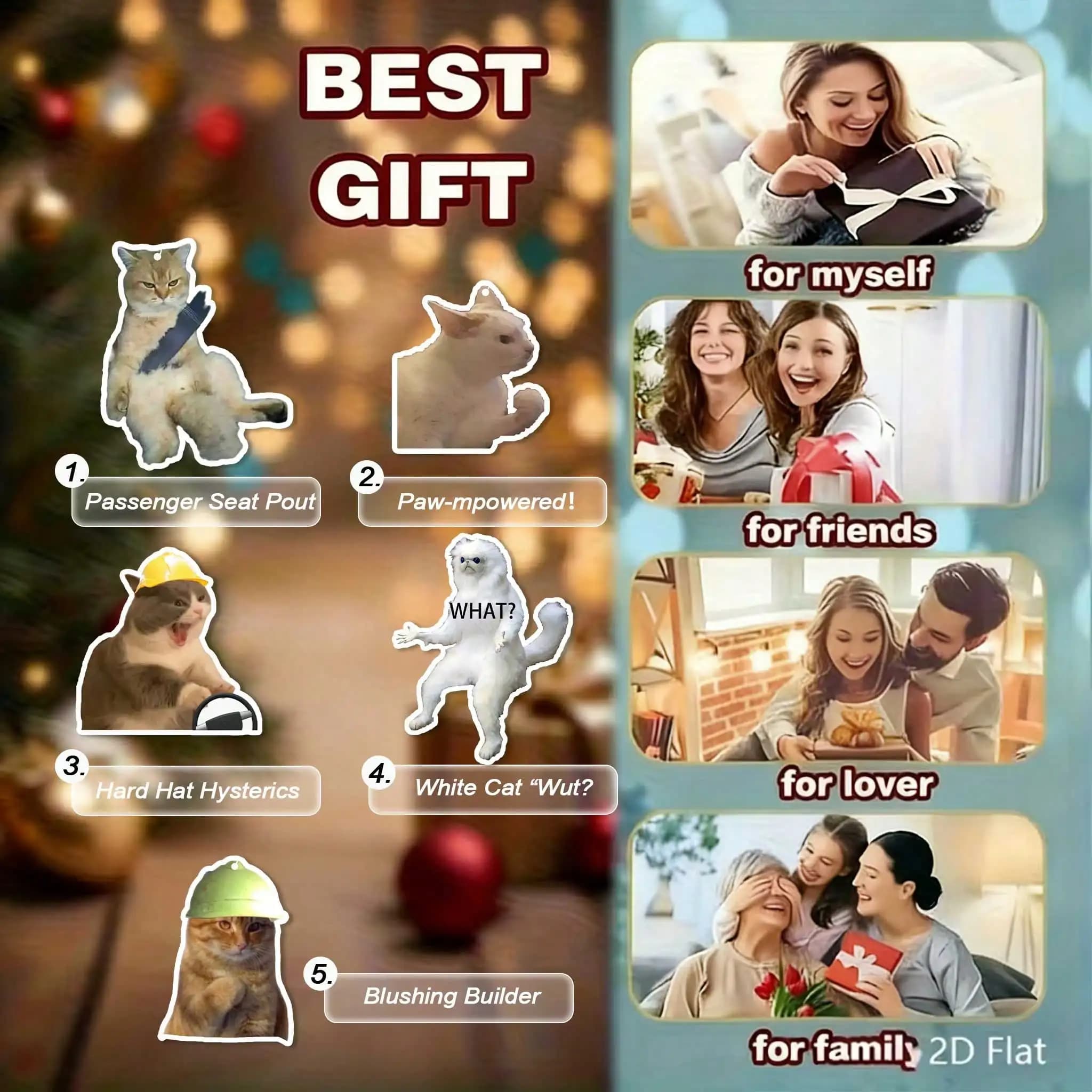 Car perfumed pendants with 2D cute cats, light and long lasting fragrance. Emoticons hanging tables, perfect gifts for pet lovers and car owners.