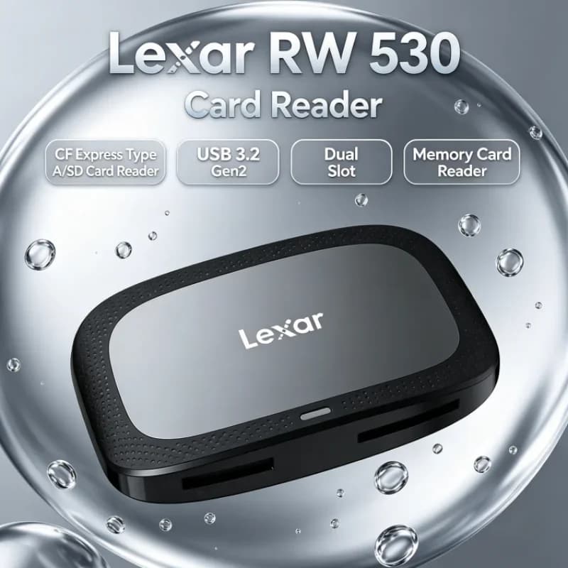 Lexar CFexpress Type A / SD Memory Card Reader SD Card Reader Dual Slot USB 3.2 Gen2 RW530 CFA Max 900MB/s
