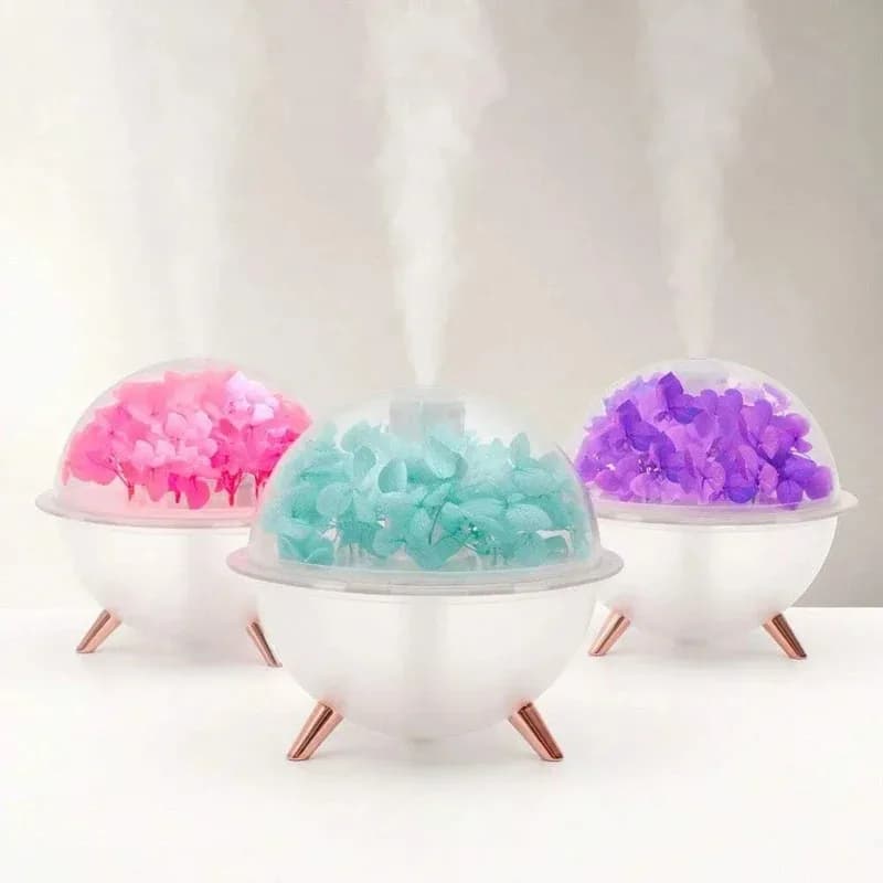 Nuovo mini umidificatore USB da 260 ml con luce notturna per l'home office, diffusore per aromaterapia di fiori eterni, creatore creativo per nebulizzazione d'aria