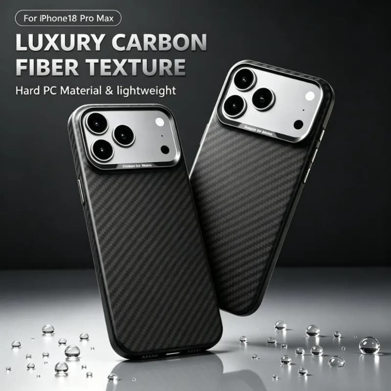 1600D Carbon Fiber Texture Slim Skin Feel Magnetic Case for IPhone 18 17 16 Pro Max for MagSafe Wireless Charger Protect Case