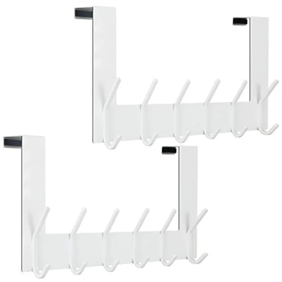 Appendiabiti da porta bianco, porta asciugamani da porta, appendiabiti da porta per appendere vestiti e giacche B