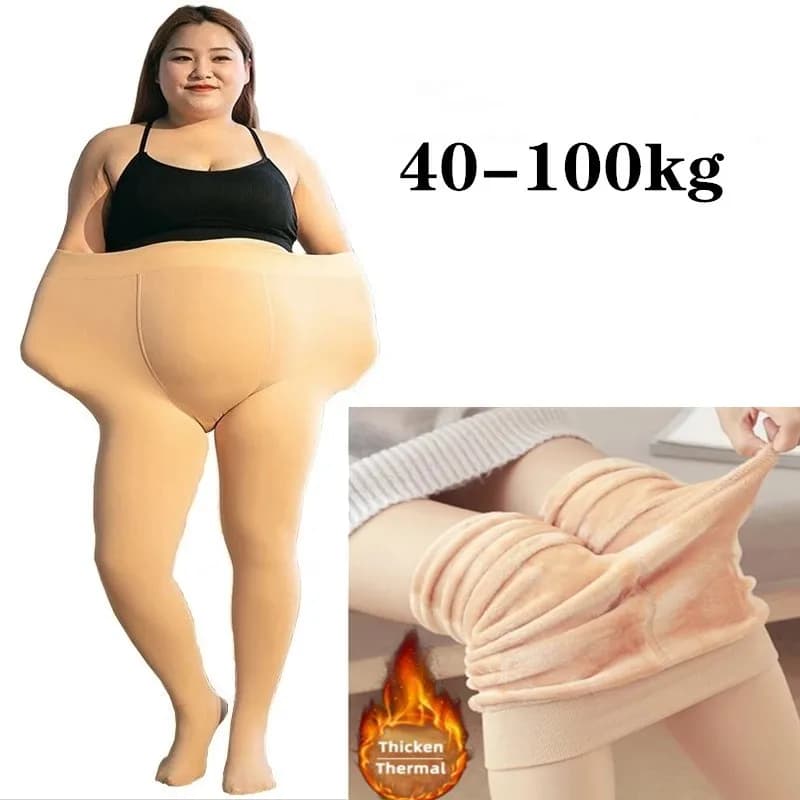 S-M L-XL XXL Extra large size women's stockings plus thick and fat velvet tights increase winter foot Sexy woman's snow gift pantyhose