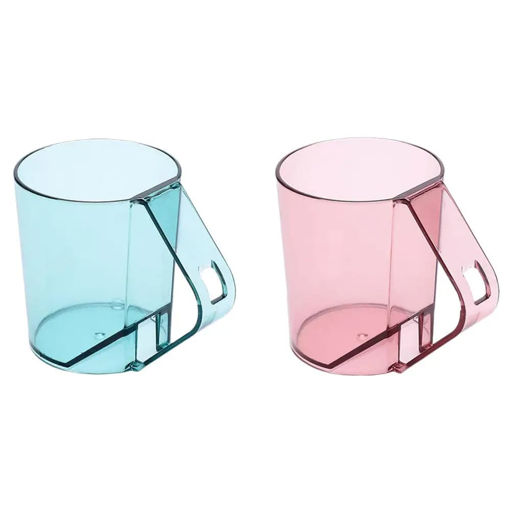 2Pcs Safe Wear-Resistant Plastic Toothbrush Storage Cups Simple Fashionable Design Toothbrush Holder Round Sanitary Mouth Wash