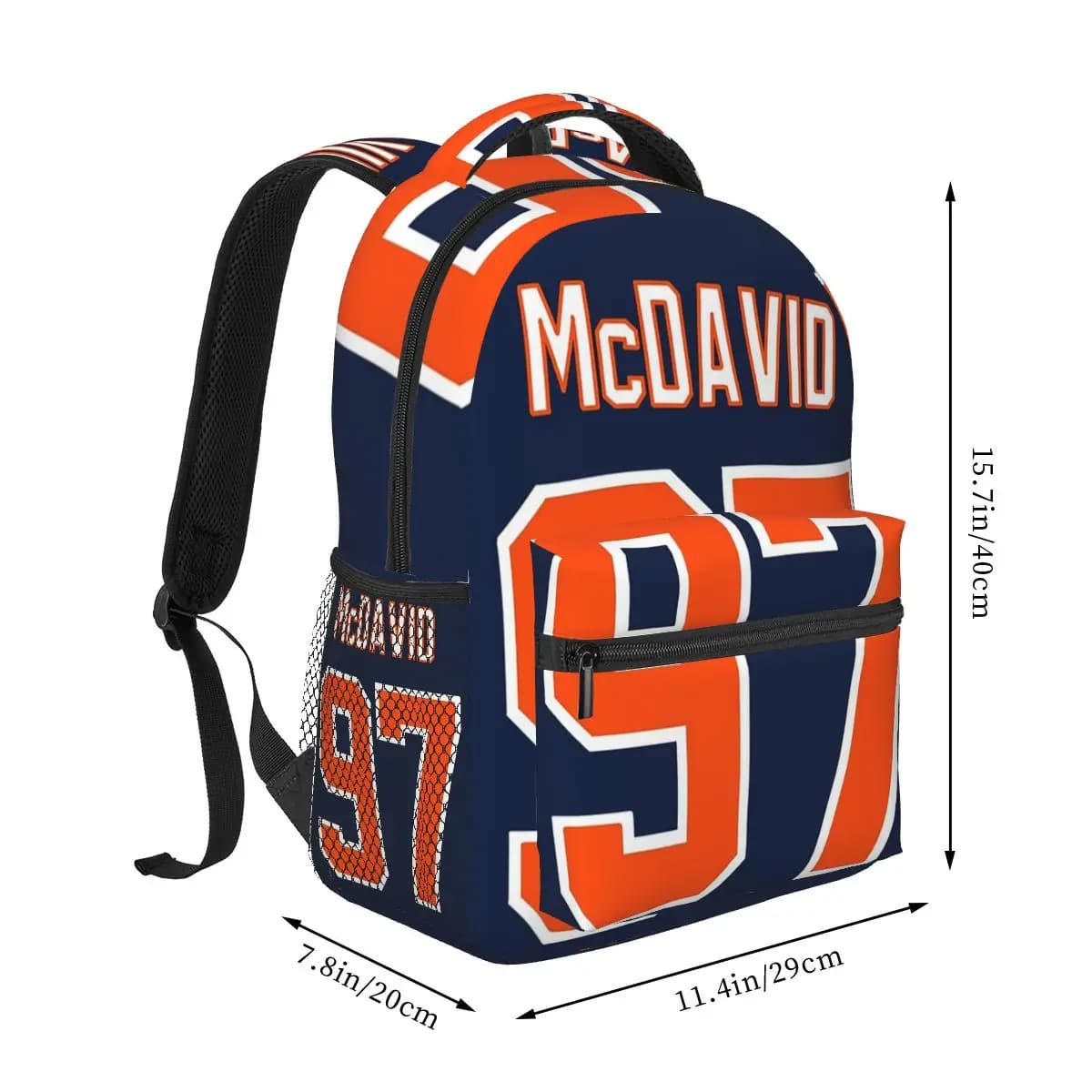 Connor McDavid 97 For Edmonton Oilers Fans Backpack Student Boys Girls BookBag School Bag Laptop Shoulder Bags for Men Women