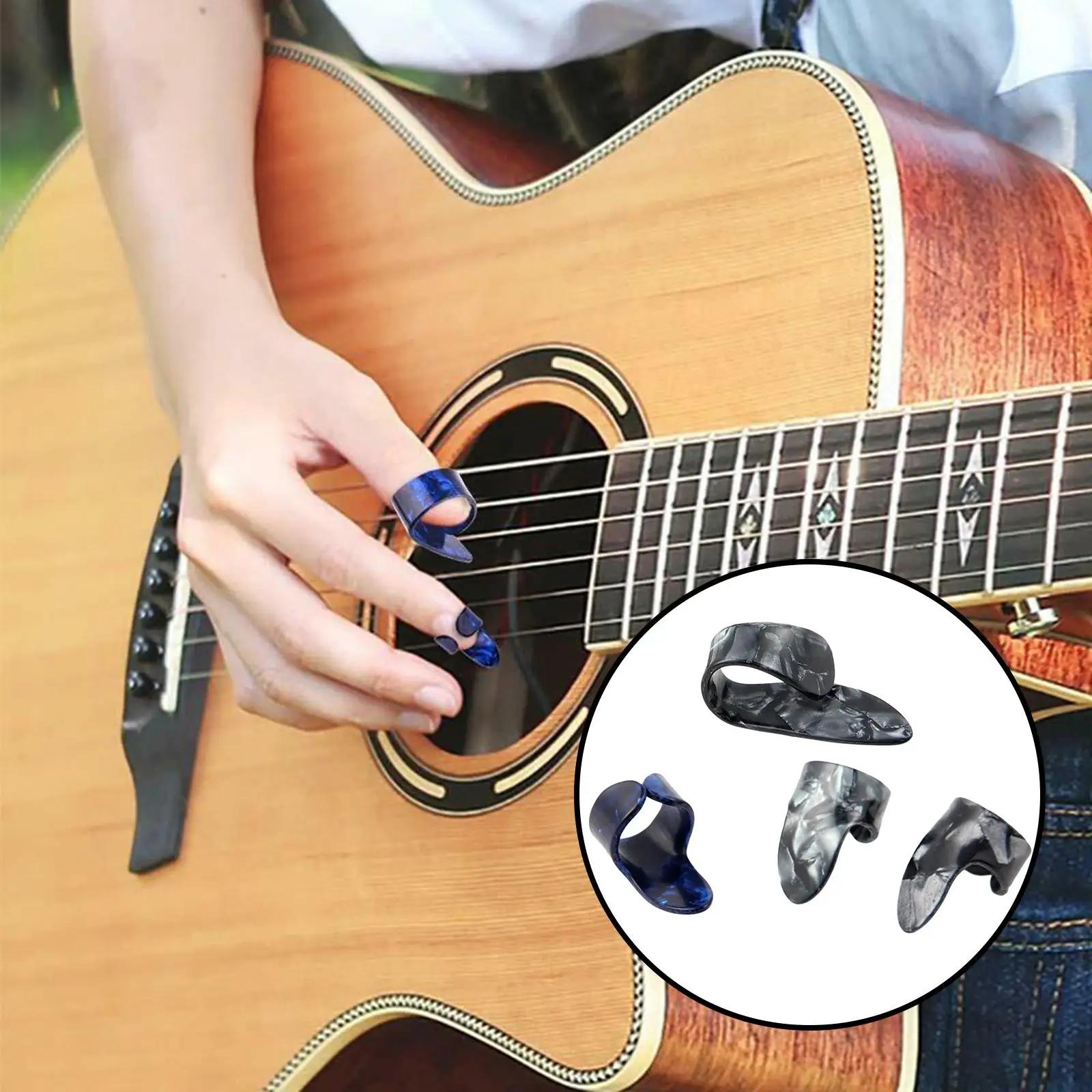 4x Plettri per pollice e dito per chitarra acustica Fingerstyle